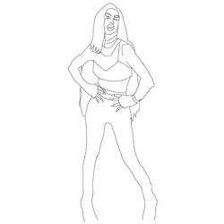Dibujo para colorear: Lady Gaga (Persona famosa) #123963 - Dibujos para Colorear y Pintar