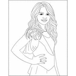 Dibujo para colorear: Selena Gomez (Persona famosa) #123814 - Dibujos para colorear
