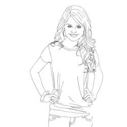 Dibujo para colorear: Selena Gomez (Persona famosa) #123828 - Dibujos para colorear