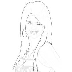 Dibujo para colorear: Selena Gomez (Persona famosa) #123837 - Dibujos para colorear