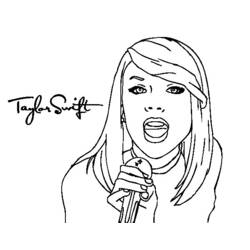Dibujo para colorear: Taylor Swift (Persona famosa) #123848 - Dibujos para Colorear y Pintar