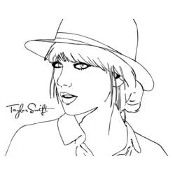 Dibujo para colorear: Taylor Swift (Persona famosa) #123852 - Dibujos para Colorear y Pintar