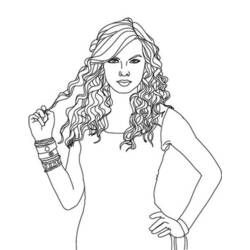 Dibujo para colorear: Taylor Swift (Persona famosa) #123865 - Dibujos para Colorear y Pintar