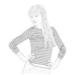 Dibujo para colorear: Taylor Swift (Persona famosa) #123867 - Dibujos para Colorear y Pintar