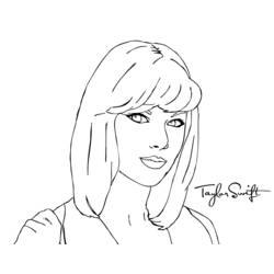 Dibujo para colorear: Taylor Swift (Persona famosa) #123873 - Dibujos para Colorear y Pintar