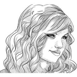 Dibujo para colorear: Taylor Swift (Persona famosa) #123948 - Dibujos para Colorear y Pintar