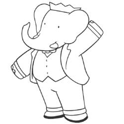 Dibujo para colorear: Babar (Personajes de Dibujos Animados) #27851 - Dibujos para Colorear e Imprimir Gratis