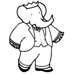 Dibujo para colorear: Babar (Personajes de Dibujos Animados) #27864 - Dibujos para Colorear e Imprimir Gratis