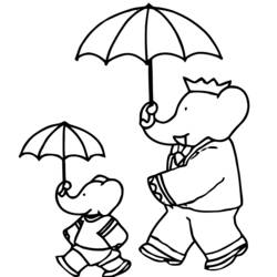 Dibujo para colorear: Babar (Personajes de Dibujos Animados) #27914 - Dibujos para Colorear e Imprimir Gratis