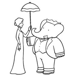 Dibujo para colorear: Babar (Personajes de Dibujos Animados) #27922 - Dibujos para Colorear e Imprimir Gratis