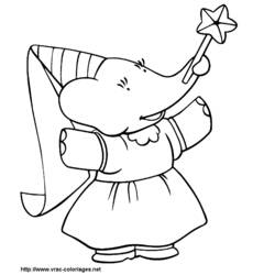 Dibujo para colorear: Babar (Personajes de Dibujos Animados) #27925 - Dibujos para Colorear e Imprimir Gratis