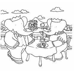 Dibujo para colorear: Babar (Personajes de Dibujos Animados) #27942 - Dibujos para Colorear e Imprimir Gratis