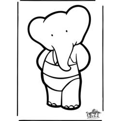 Dibujo para colorear: Babar (Personajes de Dibujos Animados) #27981 - Dibujos para Colorear e Imprimir Gratis
