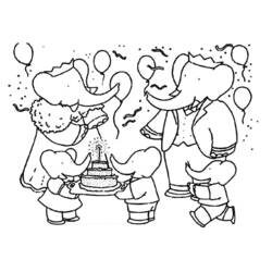 Dibujo para colorear: Babar (Personajes de Dibujos Animados) #27984 - Dibujos para Colorear e Imprimir Gratis