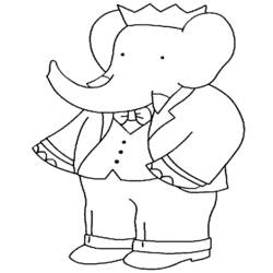 Dibujo para colorear: Babar (Personajes de Dibujos Animados) #28068 - Dibujos para Colorear e Imprimir Gratis