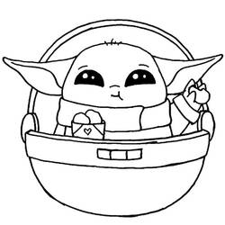 Dibujo para colorear: Bebé Yoda (Personajes de Dibujos Animados) #195052 - Dibujos para Colorear e Imprimir Gratis