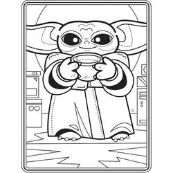 Dibujo para colorear: Bebé Yoda (Personajes de Dibujos Animados) #195053 - Dibujos para Colorear e Imprimir Gratis
