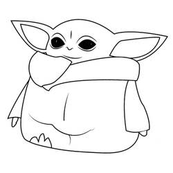 Dibujo para colorear: Bebé Yoda (Personajes de Dibujos Animados) #195056 - Dibujos para Colorear e Imprimir Gratis