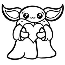 Dibujo para colorear: Bebé Yoda (Personajes de Dibujos Animados) #195062 - Dibujos para Colorear e Imprimir Gratis