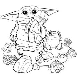 Dibujo para colorear: Bebé Yoda (Personajes de Dibujos Animados) #195063 - Dibujos para Colorear e Imprimir Gratis