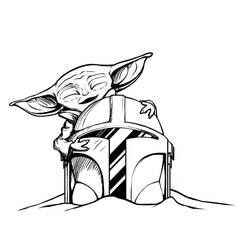 Dibujo para colorear: Bebé Yoda (Personajes de Dibujos Animados) #195064 - Dibujos para Colorear e Imprimir Gratis