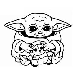 Dibujo para colorear: Bebé Yoda (Personajes de Dibujos Animados) #195066 - Dibujos para Colorear e Imprimir Gratis