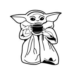 Dibujo para colorear: Bebé Yoda (Personajes de Dibujos Animados) #195068 - Dibujos para Colorear e Imprimir Gratis