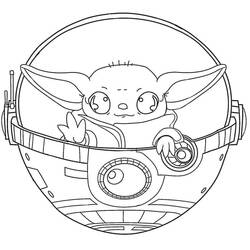 Dibujo para colorear: Bebé Yoda (Personajes de Dibujos Animados) #195081 - Dibujos para Colorear e Imprimir Gratis