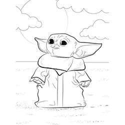 Dibujo para colorear: Bebé Yoda (Personajes de Dibujos Animados) #195082 - Dibujos para Colorear e Imprimir Gratis
