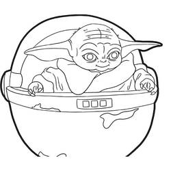 Dibujo para colorear: Bebé Yoda (Personajes de Dibujos Animados) #195084 - Dibujos para Colorear e Imprimir Gratis