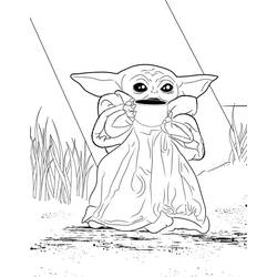 Dibujo para colorear: Bebé Yoda (Personajes de Dibujos Animados) #195085 - Dibujos para Colorear e Imprimir Gratis