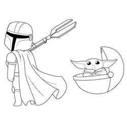 Dibujo para colorear: Bebé Yoda (Personajes de Dibujos Animados) #195088 - Dibujos para Colorear e Imprimir Gratis