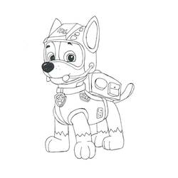 Dibujo para colorear: Chase PAW Patrol (Personajes de Dibujos Animados) #181663 - Dibujos para Colorear e Imprimir Gratis