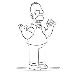 Dibujo para colorear: Homer Simpson (Personajes de Dibujos Animados) #188211 - Dibujos para Colorear e Imprimir Gratis