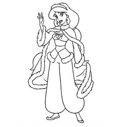 Dibujo para colorear: Jasmine (Personajes de Dibujos Animados) #178617 - Dibujos para Colorear e Imprimir Gratis
