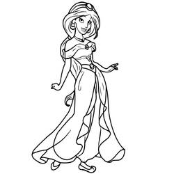 Dibujo para colorear: Jasmine (Personajes de Dibujos Animados) #178637 - Dibujos para Colorear e Imprimir Gratis
