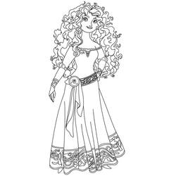 Dibujo para colorear: Mérida (Valiente) (Personajes de Dibujos Animados) #182271 - Dibujos para Colorear e Imprimir Gratis