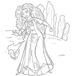 Dibujo para colorear: Mérida (Valiente) (Personajes de Dibujos Animados) #182280 - Dibujos para Colorear e Imprimir Gratis