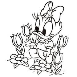 Dibujo para colorear: Pata Daisy (Personajes de Dibujos Animados) #186325 - Dibujos para Colorear e Imprimir Gratis