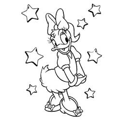 Dibujo para colorear: Pata Daisy (Personajes de Dibujos Animados) #186326 - Dibujos para Colorear e Imprimir Gratis