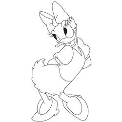 Dibujo para colorear: Pata Daisy (Personajes de Dibujos Animados) #186335 - Dibujos para Colorear e Imprimir Gratis