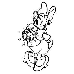 Dibujo para colorear: Pata Daisy (Personajes de Dibujos Animados) #186349 - Dibujos para Colorear e Imprimir Gratis