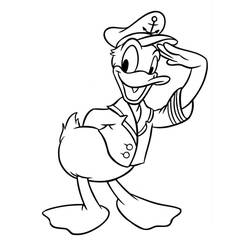 Dibujo Pato Donald (Personajes de Dibujos Animados) #186290 para imprimir y colorear