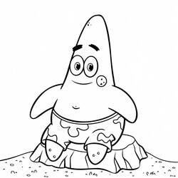 Dibujo para colorear: Patrick Star (Personajes de Dibujos Animados) #220627 - Dibujos para Colorear e Imprimir Gratis