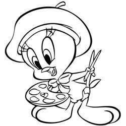 Dibujo para colorear: Piolín y Silvestre (Personajes de Dibujos Animados) #29205 - Dibujos para Colorear e Imprimir Gratis