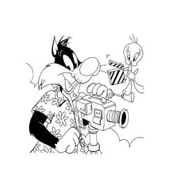 Dibujo para colorear: Piolín y Silvestre (Personajes de Dibujos Animados) #29225 - Dibujos para Colorear e Imprimir Gratis
