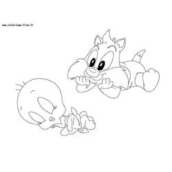 Dibujo para colorear: Piolín y Silvestre (Personajes de Dibujos Animados) #29268 - Dibujos para Colorear e Imprimir Gratis
