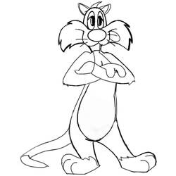 Dibujo para colorear: Piolín y Silvestre (Personajes de Dibujos Animados) #29337 - Dibujos para Colorear e Imprimir Gratis