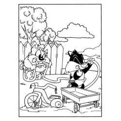 Dibujo para colorear: Piolín y Silvestre (Personajes de Dibujos Animados) #29406 - Dibujos para Colorear e Imprimir Gratis
