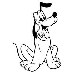 Dibujo para colorear: Pluto (Personajes de Dibujos Animados) #197090 - Dibujos para Colorear e Imprimir Gratis
